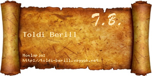 Toldi Berill névjegykártya